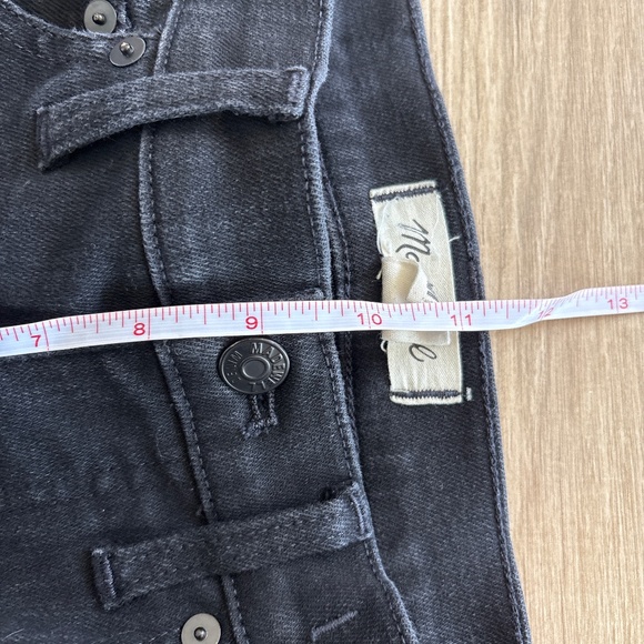 Madewell Kick Out Crop Flare Jeans Womens 27P Black Wash Denim Stretch Boho - Picture 9 of 10